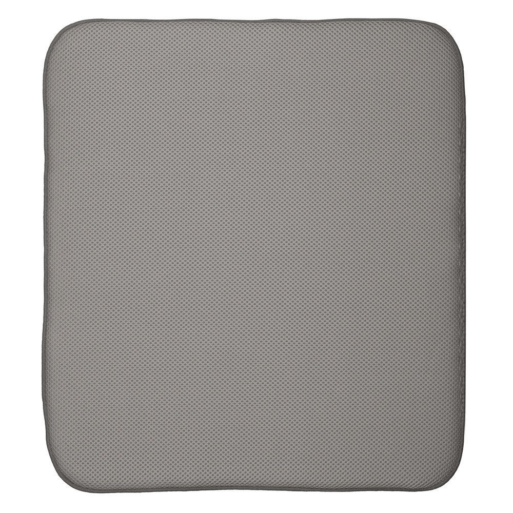 InterDesign 41241 iDry Large Microfiber Kitchen Mat, Pewter/Ivory, 18" x 16"
