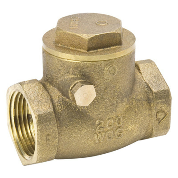 ProLine® 101-008NL Lead-Free Threaded Swing Check Valve, Brass, 2"