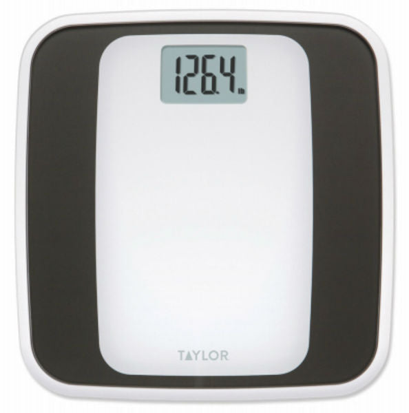 Taylor® 76054012 Bright White Tempered Glass Platform Digital Bath Scale, 330 Lb