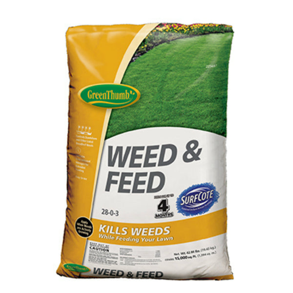 Green Thumb® GT23291 Weed & Feed Lawn Fertilizer w/Surfcote, 28-0-3, 15000 Sq.Ft