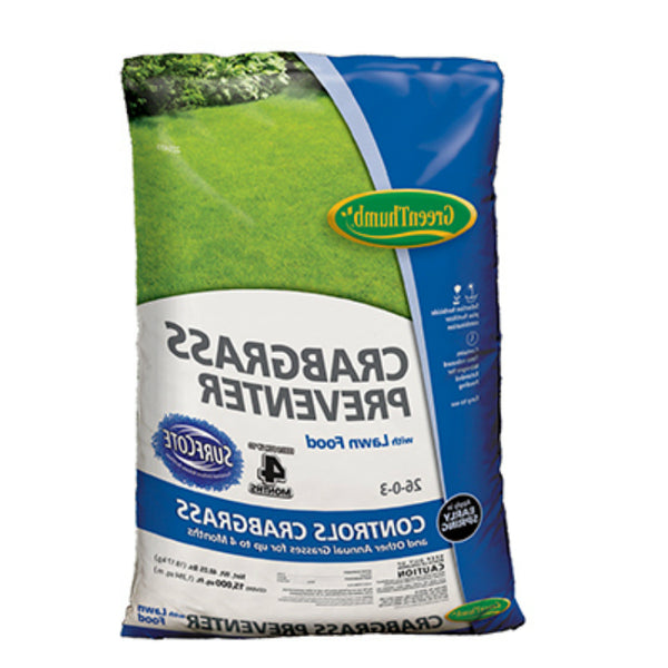 Green Thumb® GT11435 Crabgrass Preventer Plus Lawn Food, 26-0-3, 15000 Sq.Ft.