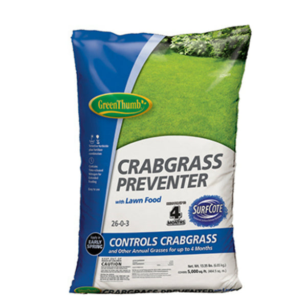 Green Thumb® GT11434 Crabgrass Preventer Plus Lawn Food, 26-0-3, 5000 Sq.Ft.