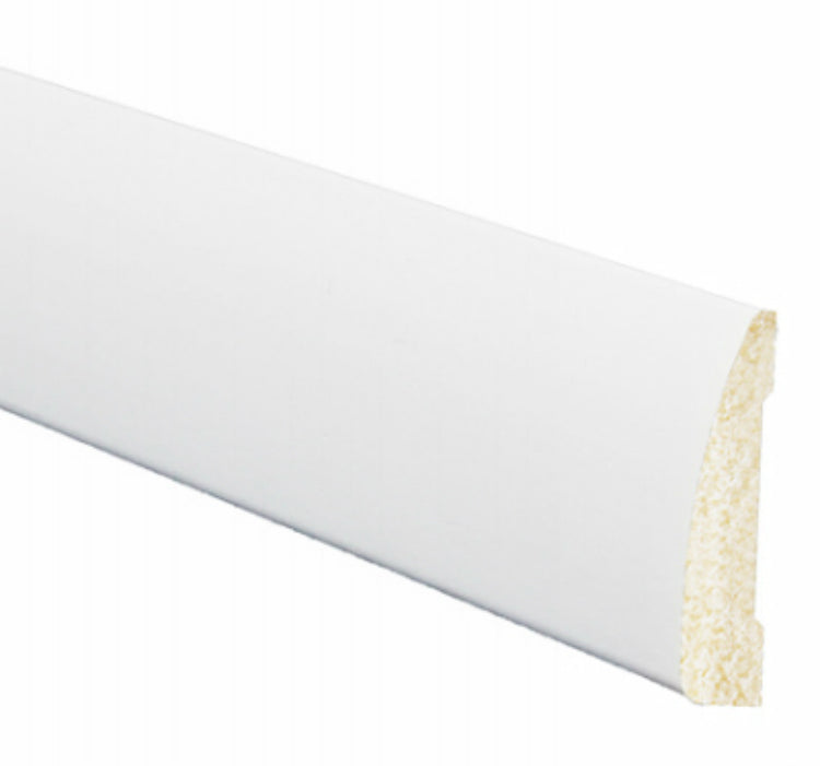 Inteplast 61130700032 Pre-Finish Polystyrene Interior Shoe Moulding,Crystal White