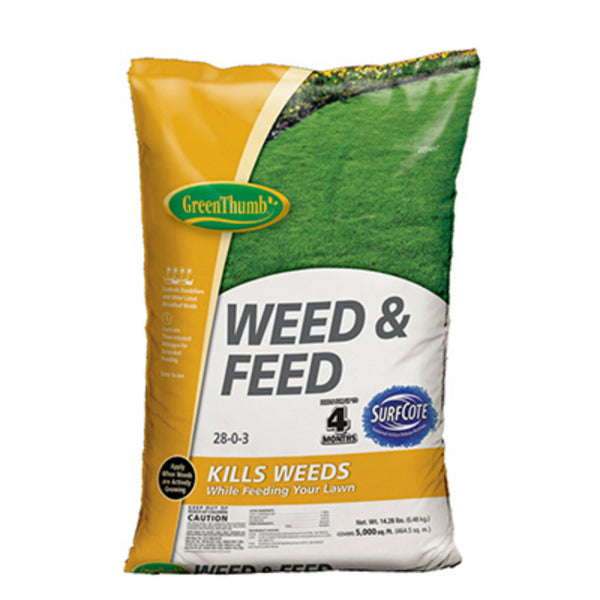 Green Thumb® GT23290 Weed & Feed Lawn Fertilizer w/Surfcote, 28-0-3, 5000 Sq.Ft.