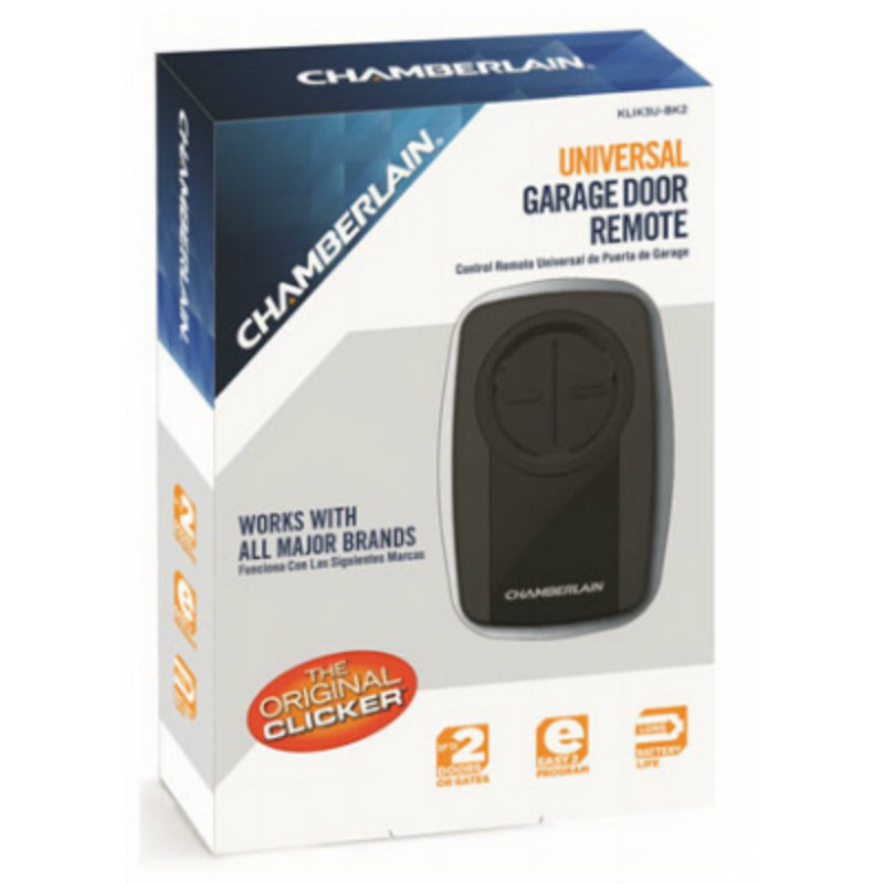 Chamberlain® KLIK3U-BK2 Clicker® Universal Garage Door Remote, Black