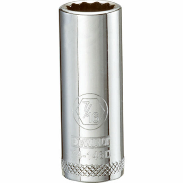 DeWalt® DWMT74146OSP Polished Chrome Vanadium Deep Sockets, 3/8" Drive, 7/16"