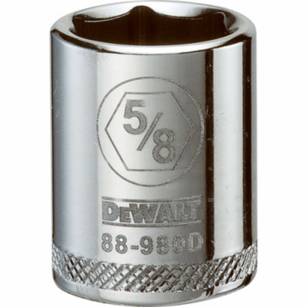 DeWalt® DWMT88980OSP Polished Chrome Vanadium Hand Sockets, 3/8" Drive, 5/8"