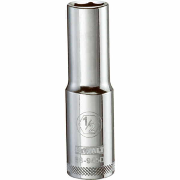 DeWalt® DWMT88945OSP Polished Chrome Vanadium Deep Sockets, 1/2" Drive, 1/2"