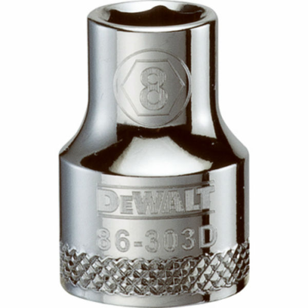 DeWalt® DWMT86303OSP Polished Chrome Vanadium Hand Sockets, 3/8" Drive, 8 mm