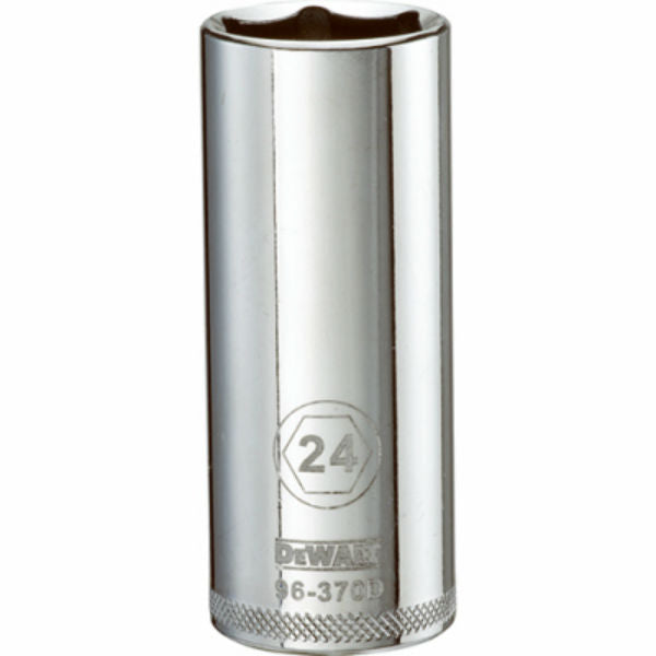 DeWalt® DWMT96370OSP Polished Chrome Vanadium Deep Metric Sockets, 1/2", 24 mm