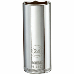 DeWalt® DWMT96370OSP Polished Chrome Vanadium Deep Metric Sockets, 1/2", 24 mm