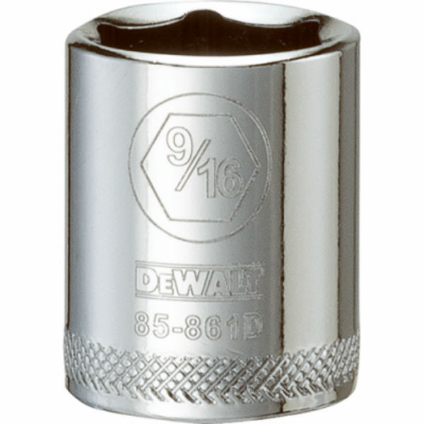 DeWalt® DWMT85861OSP Polished Chrome Vanadium Hand Sockets, 1/4" Drive, 9/16"