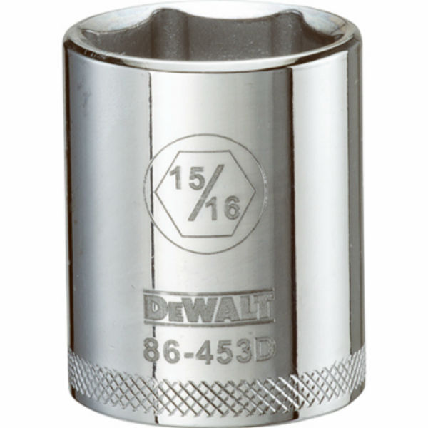 DeWalt® DWMT86453OSP Polished Chrome Vanadium Hand Sockets, 1/2" Drive, 15/16"