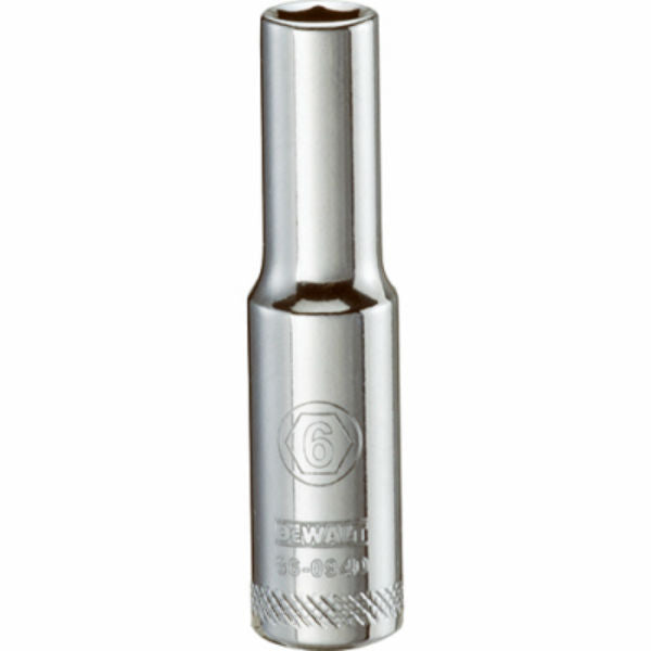 DeWalt® DWMT86094OSP Polished Chrome Vanadium Deep Metric Sockets, 1/4", 6 mm