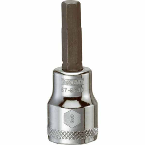 DeWalt® DWMT87973OSP Polished Chrome Vanadium Hex Bit Sockets, 3/8" Drive, 6 mm