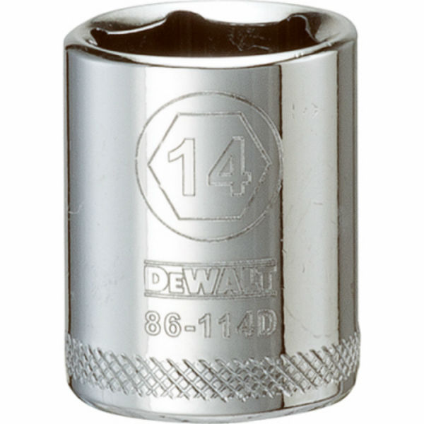 DeWalt® DWMT86114OSP Polished Chrome Vanadium Metric Sockets, 1/4" Drive, 14 mm