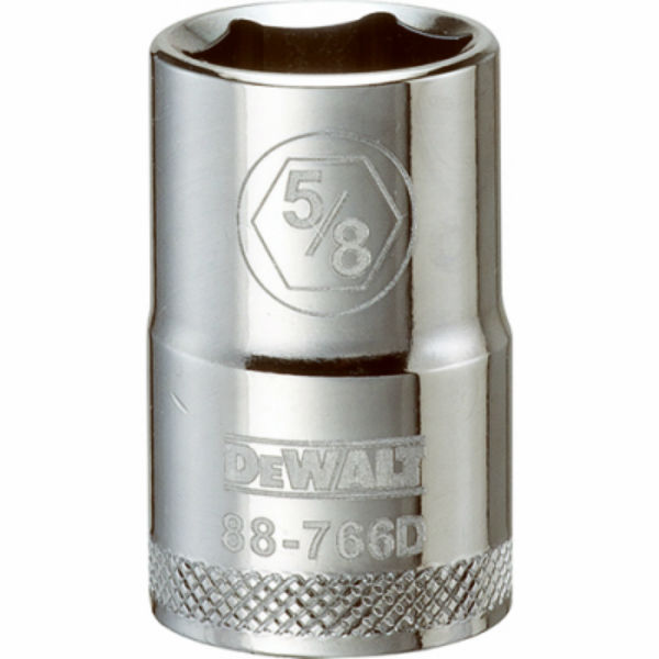 DeWalt® DWMT88766OSP Polished Chrome Vanadium Hand Sockets, 1/2" Drive, 5/8"