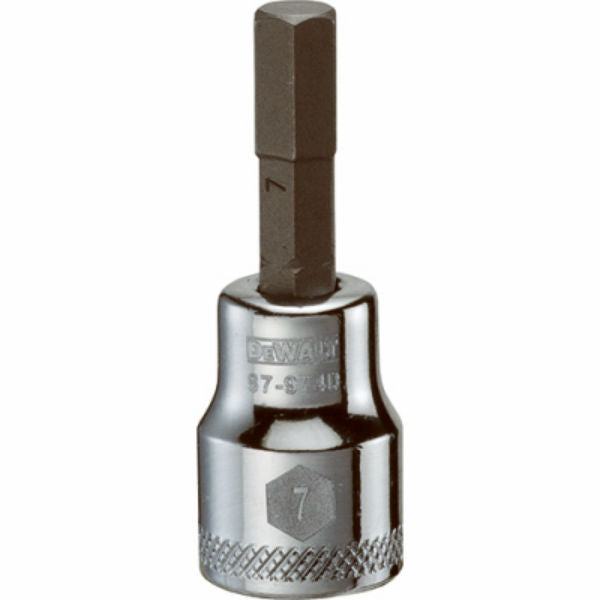 DeWalt® DWMT87974OSP Polished Chrome Vanadium Hex Bit Sockets, 3/8" Drive, 7 mm