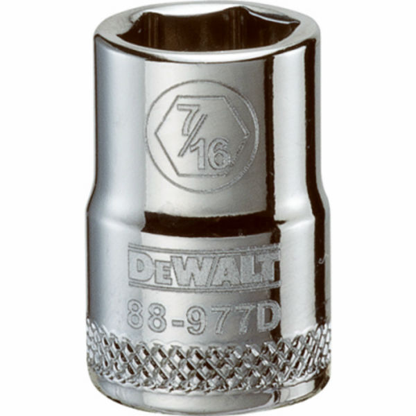 DeWalt® DWMT88977OSP Polished Chrome Vanadium Hand Sockets, 3/8" Drive, 7/16"
