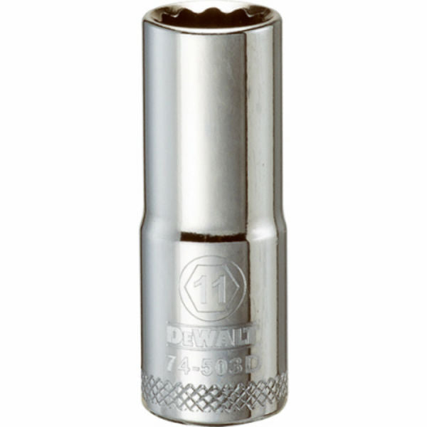 DeWalt® DWMT74503OSP Polished Chrome Vanadium Deep Metric Sockets, 3/8", 11 mm