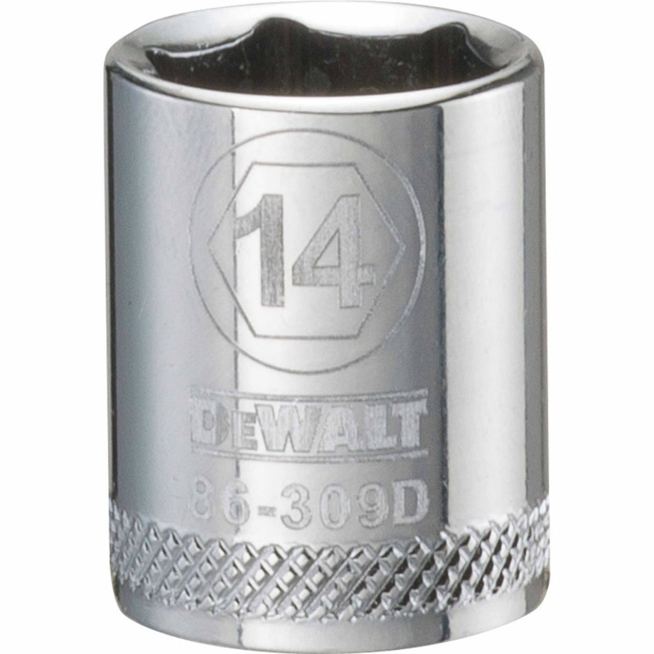 DeWalt® DWMT86309OSP Polished Chrome Vanadium Metric Sockets, 3/8" Drive, 14 mm