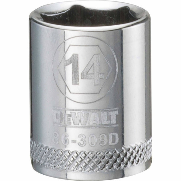 DeWalt® DWMT86309OSP Polished Chrome Vanadium Metric Sockets, 3/8" Drive, 14 mm