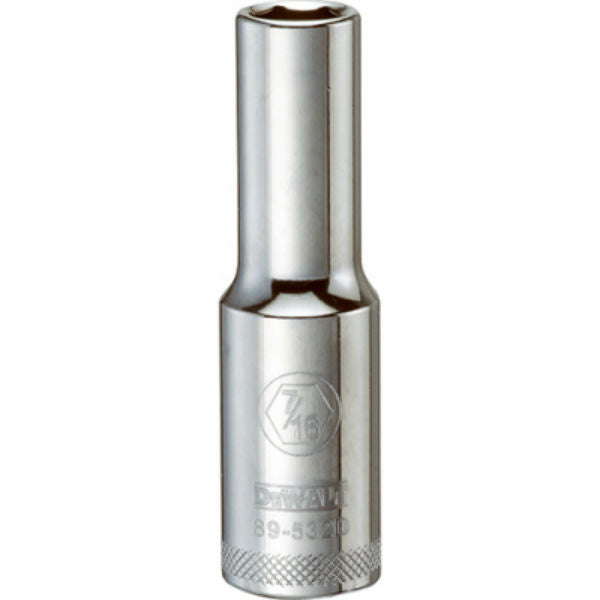 DeWalt® DWMT89532OSP Polished Chrome Vanadium Deep Sockets, 1/2" Drive, 7/16"