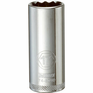 DeWalt® DWMT74509OSP Polished Chrome Vanadium Deep Metric Sockets, 17 mm