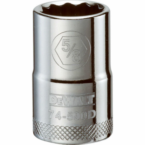 DeWalt® DWMT74590OSP Polished Chrome Vanadium Hand Sockets, 1/2" Drive, 5/8"