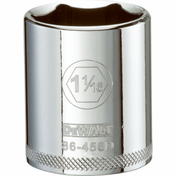 DeWalt® DWMT86456OSP Polished Chrome Vanadium Hand Sockets, 1/2" Drive, 1-1/16"