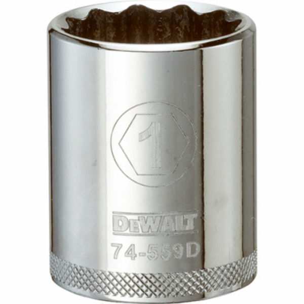 DeWalt® DWMT74559OSP Polished Chrome Vanadium Hand Sockets, 1/2" Drive, 1"