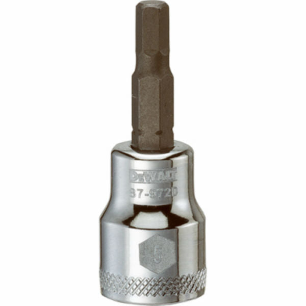 DeWalt® DWMT87972OSP Polished Chrome Vanadium Hex Bit Sockets, 3/8" Drive, 5 mm