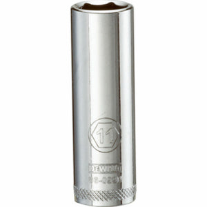 DeWalt® DWMT86099OSP Polished Chrome Vanadium Deep Metric Sockets, 1/4", 11 mm