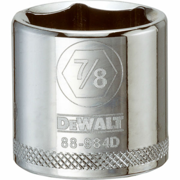 DeWalt® DWMT88984OSP Polished Chrome Vanadium Hand Sockets, 3/8" Drive, 7/8"