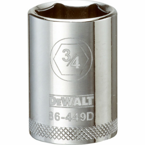 DeWalt® DWMT86449OSP Polished Chrome Vanadium Hand Sockets, 1/2" Drive, 3/4"