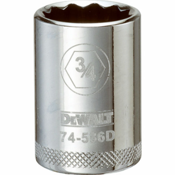 DeWalt® DWMT74586OSP Polished Chrome Vanadium Hand Sockets, 1/2" Drive, 3/4"
