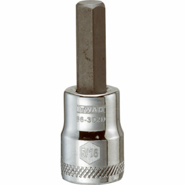 DeWalt® DWMT86392OSP Polished Chrome Vanadium Hex Bit Sockets, 3/8" Drive, 5/16"