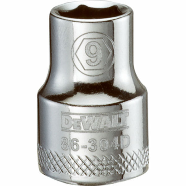 DeWalt® DWMT86304OSP Polished Chrome Vanadium Metric Sockets, 3/8" Drive, 9 mm