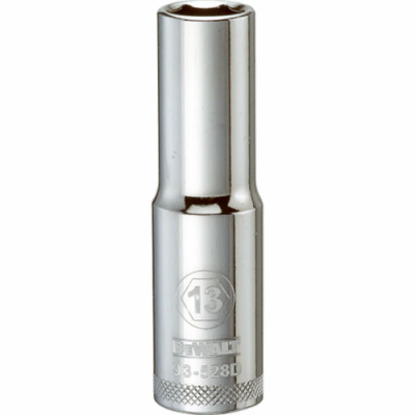 DeWalt® DWMT93528OSP Polished Chrome Vanadium Deep Metric Sockets, 1/2", 13 mm