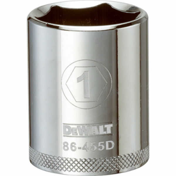 DeWalt® DWMT86455OSP Polished Chrome Vanadium Hand Sockets, 1/2" Drive, 1"