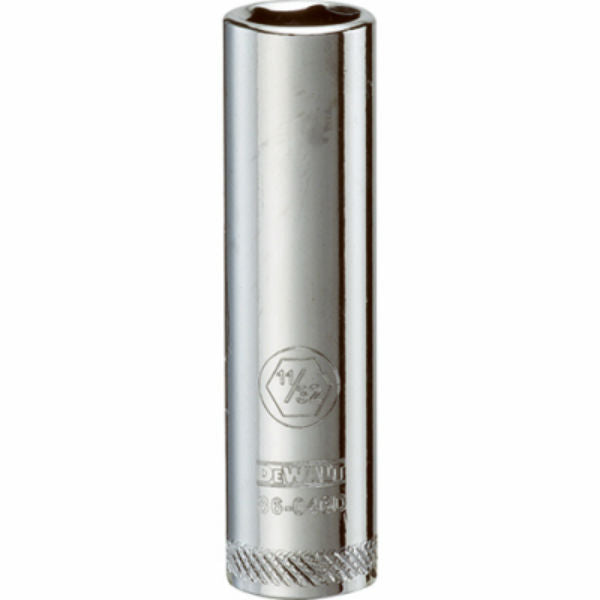 DeWalt® DWMT86046OSP Polished Chrome Vanadium Deep Sockets, 1/4" Drive, 11/32"