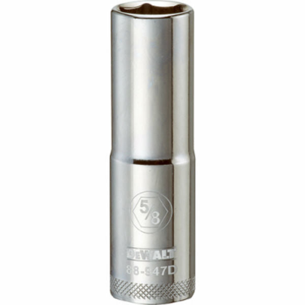 DeWalt® DWMT88947OSP Polished Chrome Vanadium Deep Sockets, 1/2" Drive, 5/8"