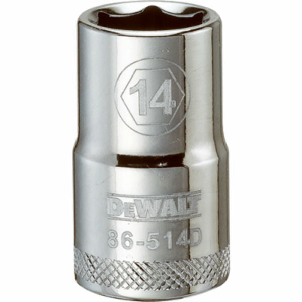 DeWalt® DWMT86514OSP Polished Chrome Vanadium Metric Sockets, 1/2" Drive, 14 mm