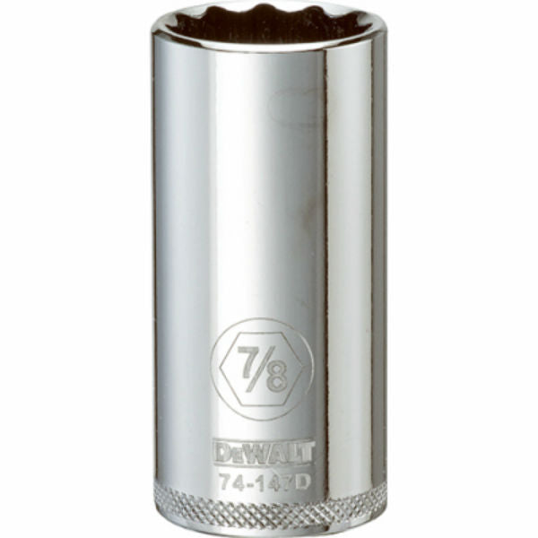 DeWalt® DWMT74147OSP Polished Chrome Vanadium Deep Sockets, 3/8" Drive, 7/8"