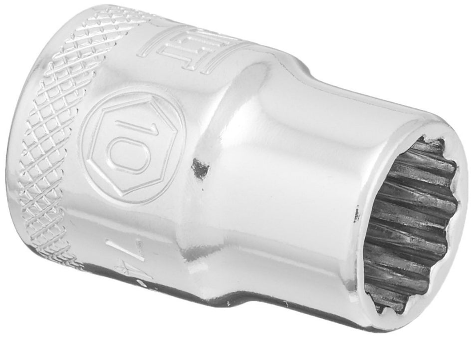 DeWalt® DWMT74513OSP Polished Chrome Vanadium Hand Socket, 3/8" Drive, 10 mm