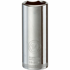 DeWalt® DWMT86289OSP Polished Chrome Vanadium Deep Metric Sockets, 1/4", 14 mm