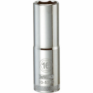 DeWalt® DWMT93531OSP Polished Chrome Vanadium Deep Metric Sockets, 1/2", 16 mm