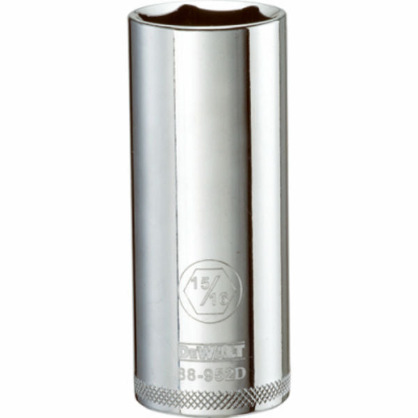 DeWalt® DWMT88952OSP Polished Chrome Vanadium Deep Sockets, 1/2" Drive, 15/16"