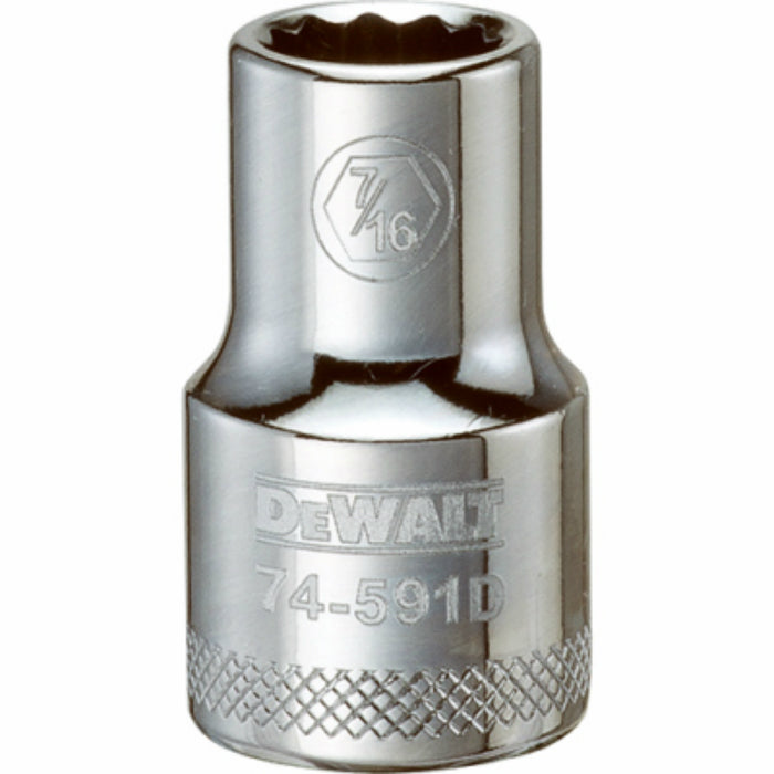 DeWalt® DWMT74591OSP Polished Chrome Vanadium Hand Sockets, 7/16"