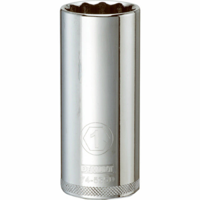 DeWalt® DWMT74535OSP Polished Chrome Vanadium Deep Sockets, 1/2" Drive, 1"